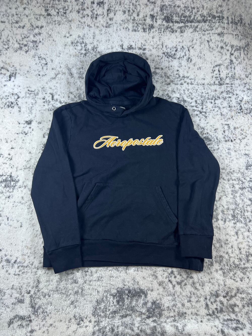Aeropostale Spellout Hoodie Womens L Black Script Logo Sweatshirt Streetwear